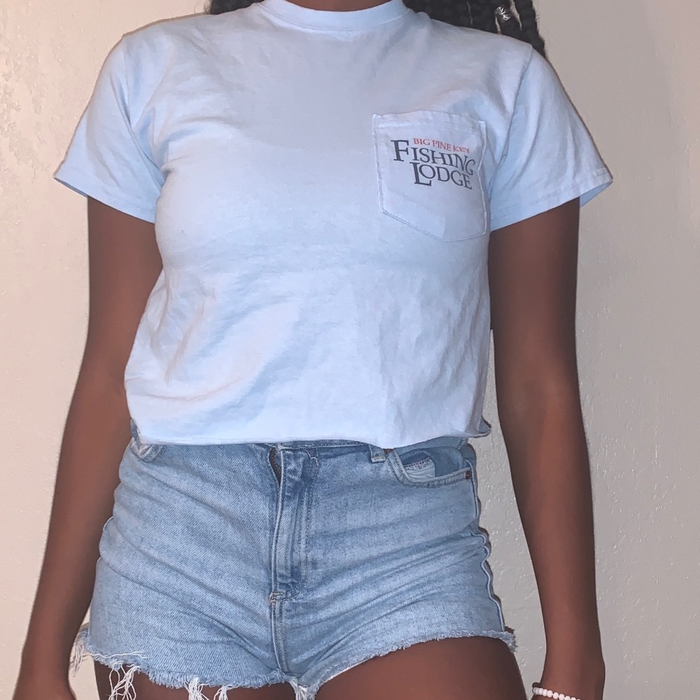 Cropped big pine fishing shirt